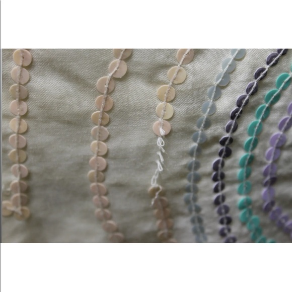 French Connection Women Skirt Ramie Cotton Lined Cream Sequins Beaded 30 - Picture 6 of 12